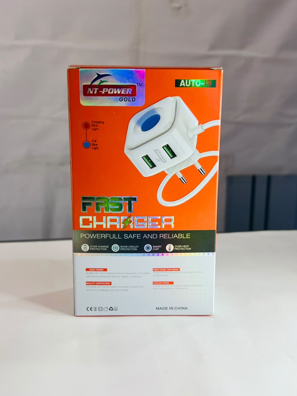 Fast Wall Charger with USB Cable and Compact Travel-Friendly Design