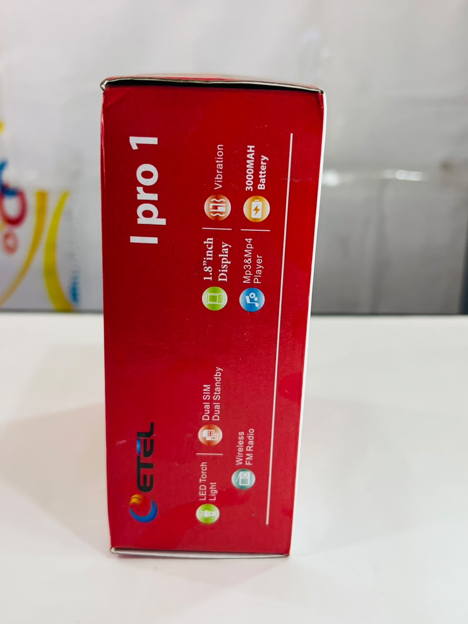 ETEL I Pro 1 Keypad Mobile Phone with Stylish Red Finish and Easy-to-Use Design