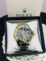 Premium Black & Gold GMT Luxury Watch – Stainless Steel Men’s Wristwatch With Box With Free Delivery