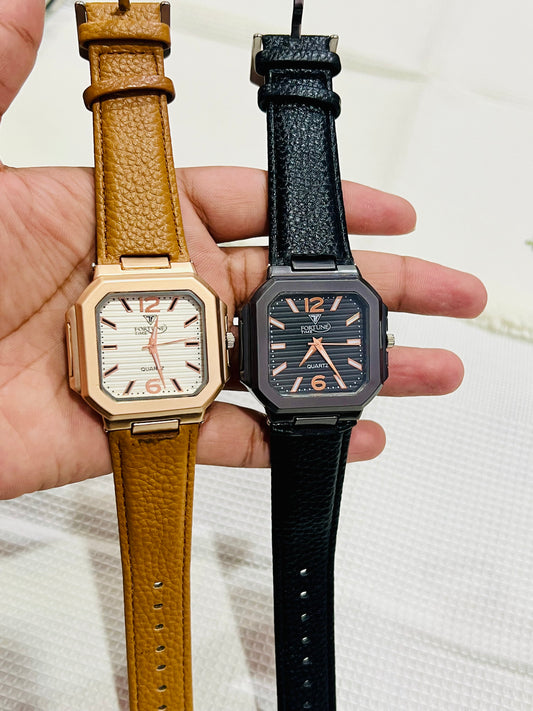 Fortune Time Premium Leather Strap Quartz Watch | Pakistan