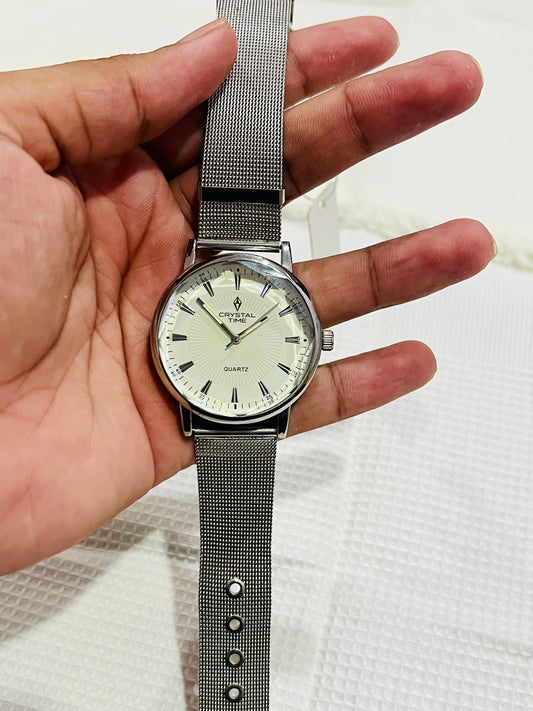Crystal Time Premium Stainless Steel Quartz Watch | Pakistan