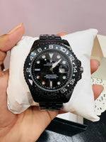 Premium Black & Gold GMT Luxury Watch – Stainless Steel Men’s Wristwatch With Box With Free Delivery