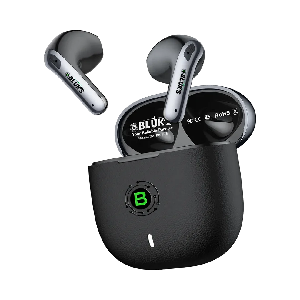 BLUK’S BX-605 Wireless Earbuds with Glow LED Case – Deep Bass & 32H Playtime