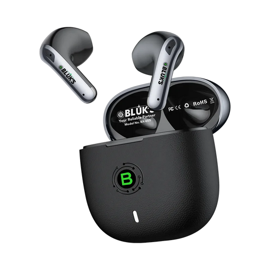 BLUK’S BX-605 Wireless Earbuds with Glow LED Case – Deep Bass & 32H Playtime