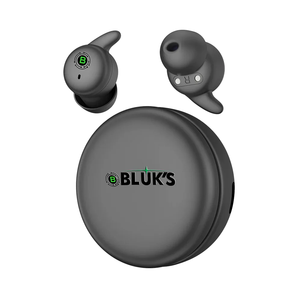 BLUK’S BX-606 Round Wireless Earbuds with LED Charging Case – Deep Bass & 40H Playtime