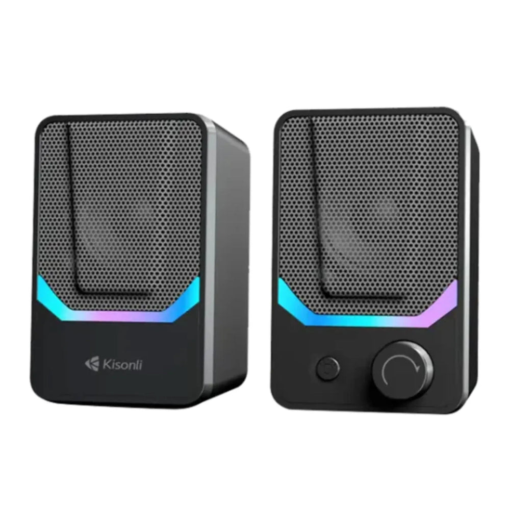 Kisonli X31 USB Powered RGB Stereo Speakers for Computer & Laptop