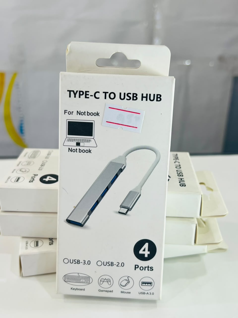 Type-C to USB Hub Adapter with 4 Port Design and Easy Device Connectivity