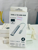 Type-C to USB Hub Adapter with 4 Port Design and Easy Device Connectivity