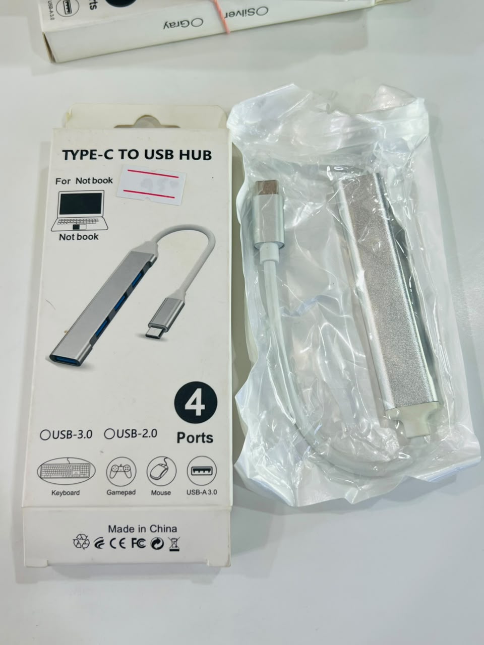 Type-C to USB Hub Adapter with 4 Port Design and Easy Device Connectivity