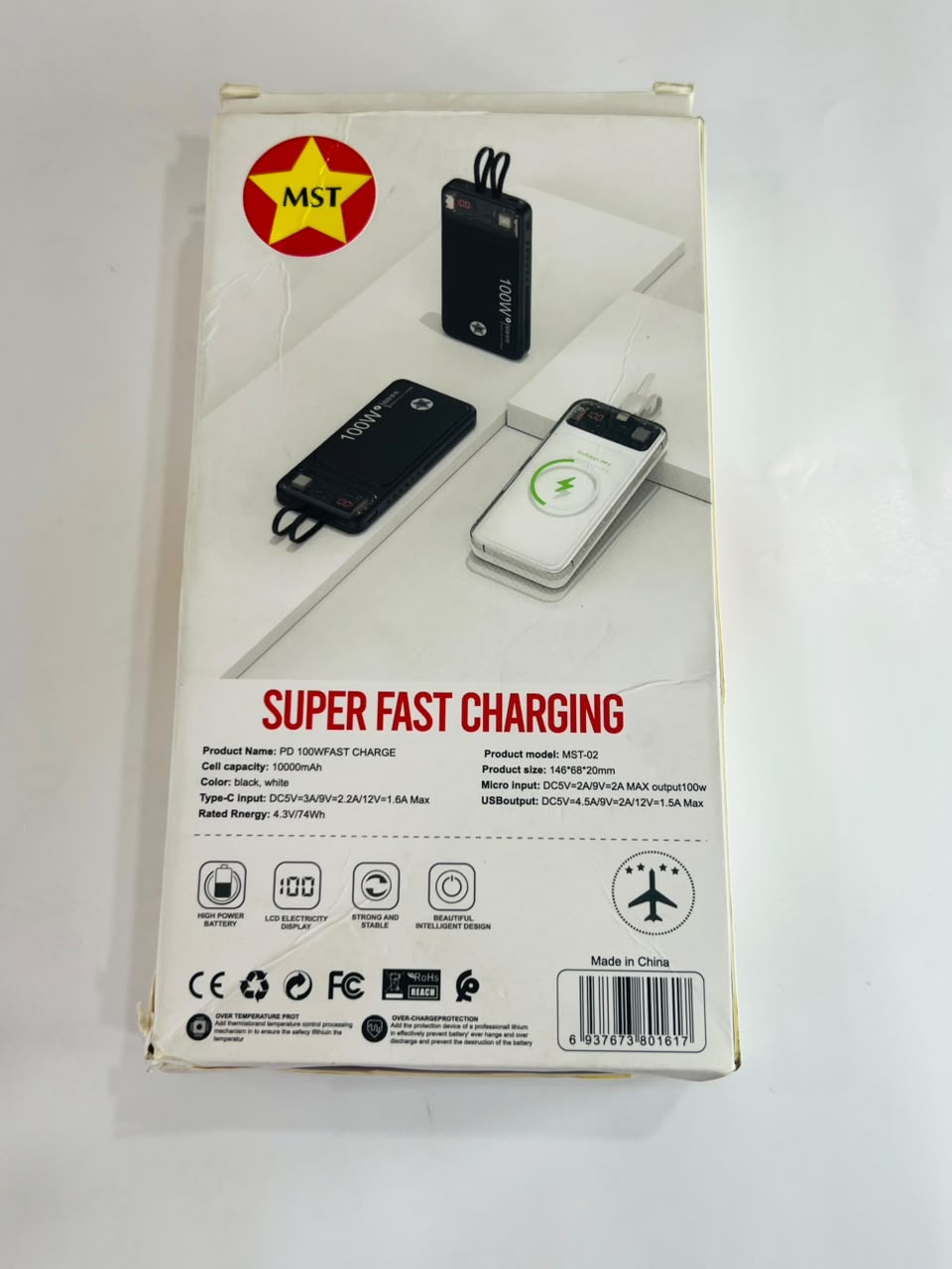 10000mAh Power Bank with Super Fast Charging and Compact Portable Design