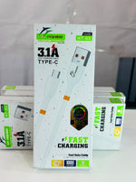 Type-C Data Cable with Fast Charging Support and Durable White Design