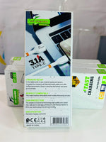 Type-C Data Cable with Fast Charging Support and Durable White Design
