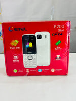 ETEL E200 Star Keypad Mobile Phone with Stylish White Finish and Easy-to-Use Design