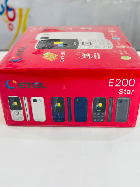 ETEL E200 Star Keypad Mobile Phone with Stylish White Finish and Easy-to-Use Design