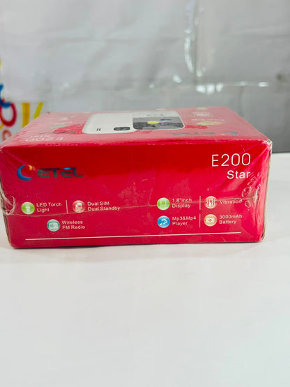ETEL E200 Star Keypad Mobile Phone with Stylish White Finish and Easy-to-Use Design