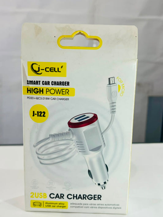 Q-CELL i-12 High Power Smart Car Charger with Built-in Cable