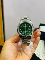 Premium Green Dial Stainless Steel Men's Watch – Elegant Date Display